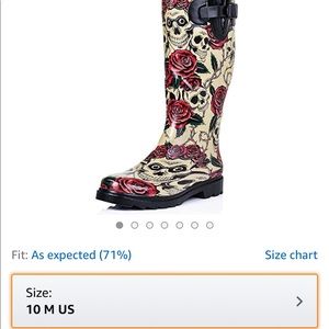 KARLIE Flat Festival Wellies Knee High Rain Boots